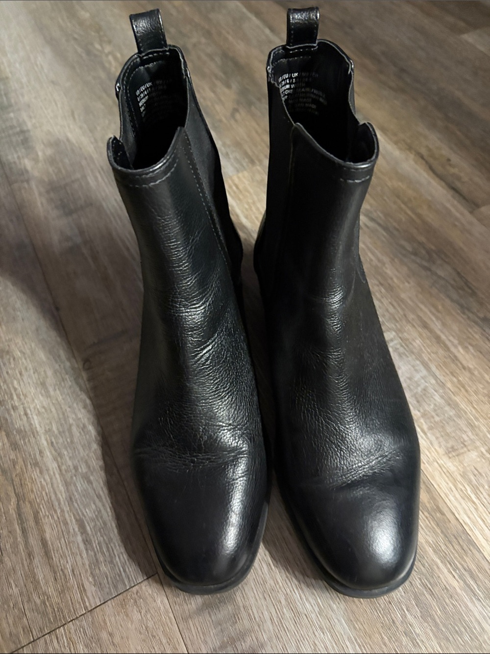 Black Women's Leather Chelsea Ankle Boots - Classic Slip-On Style